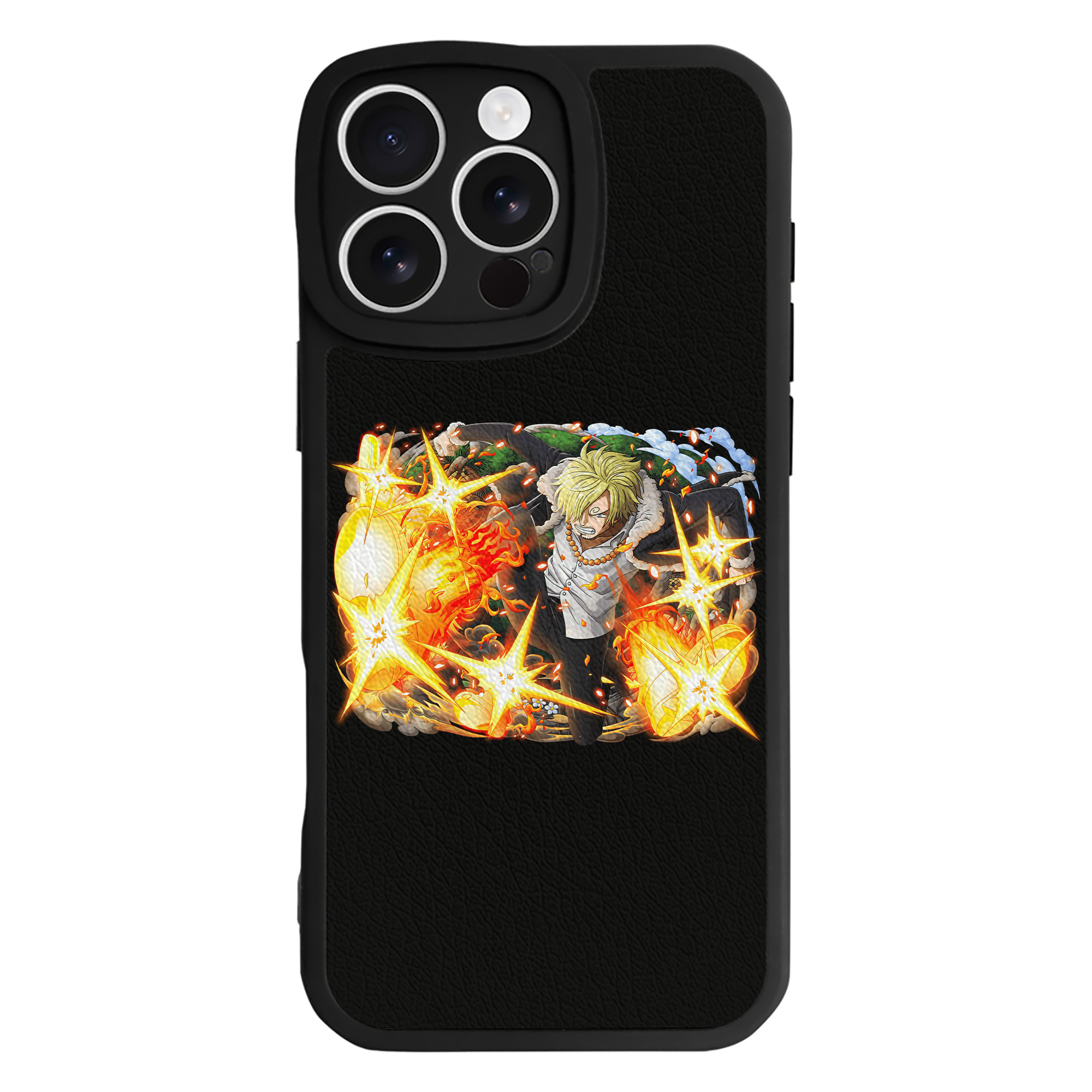 （画像用） ワンピース サンジ ONE PIECE Sanji 【iPhone 16シリーズ対応】シリコンスマホケース（レザー調） 材質：シリコン
